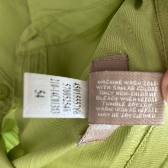 Chico’s green silky feeling button front blouse top long sleeve button cuff M
C - Picture 6 of 7